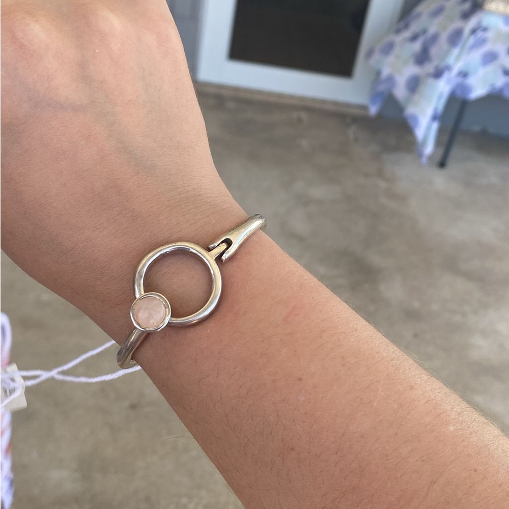 UNO de 50 Silver Bracelet with Pink Accent